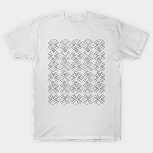 Geometric black spirals - relaxing pattern T-Shirt